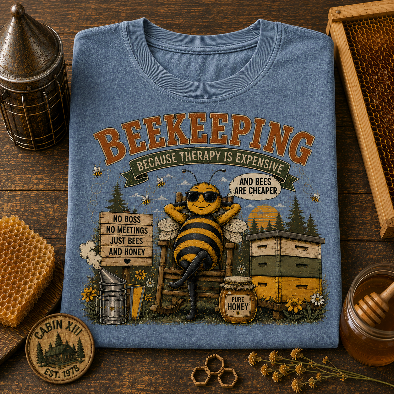 Beekeeping Humor T-Shirt — Vintage Comfort Colors Tee