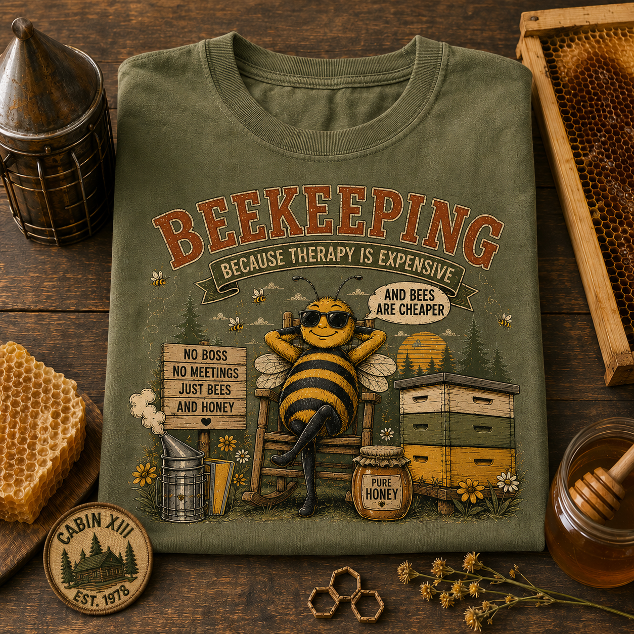 Beekeeping Humor T-Shirt — Vintage Comfort Colors Tee