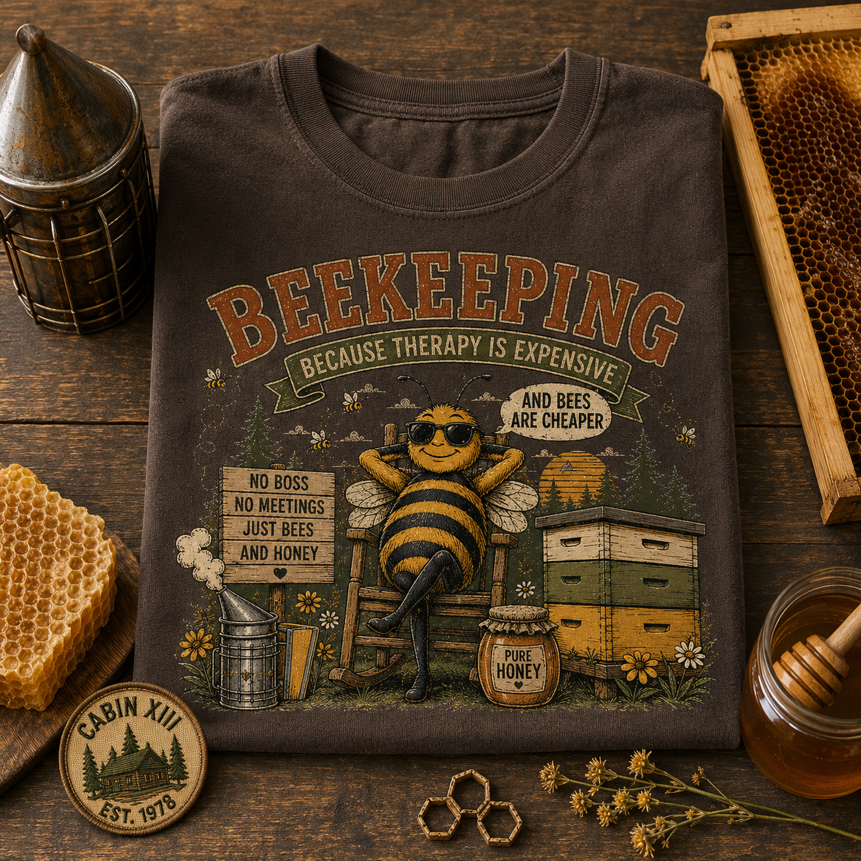 Beekeeping Humor T-Shirt — Vintage Comfort Colors Tee