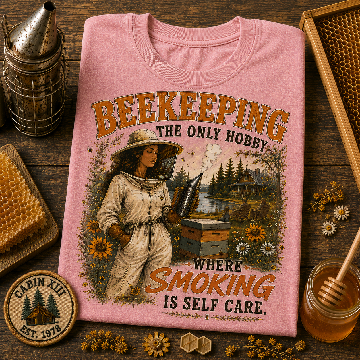 Beekeeping Smoking Humor Tee - Comfort Colors