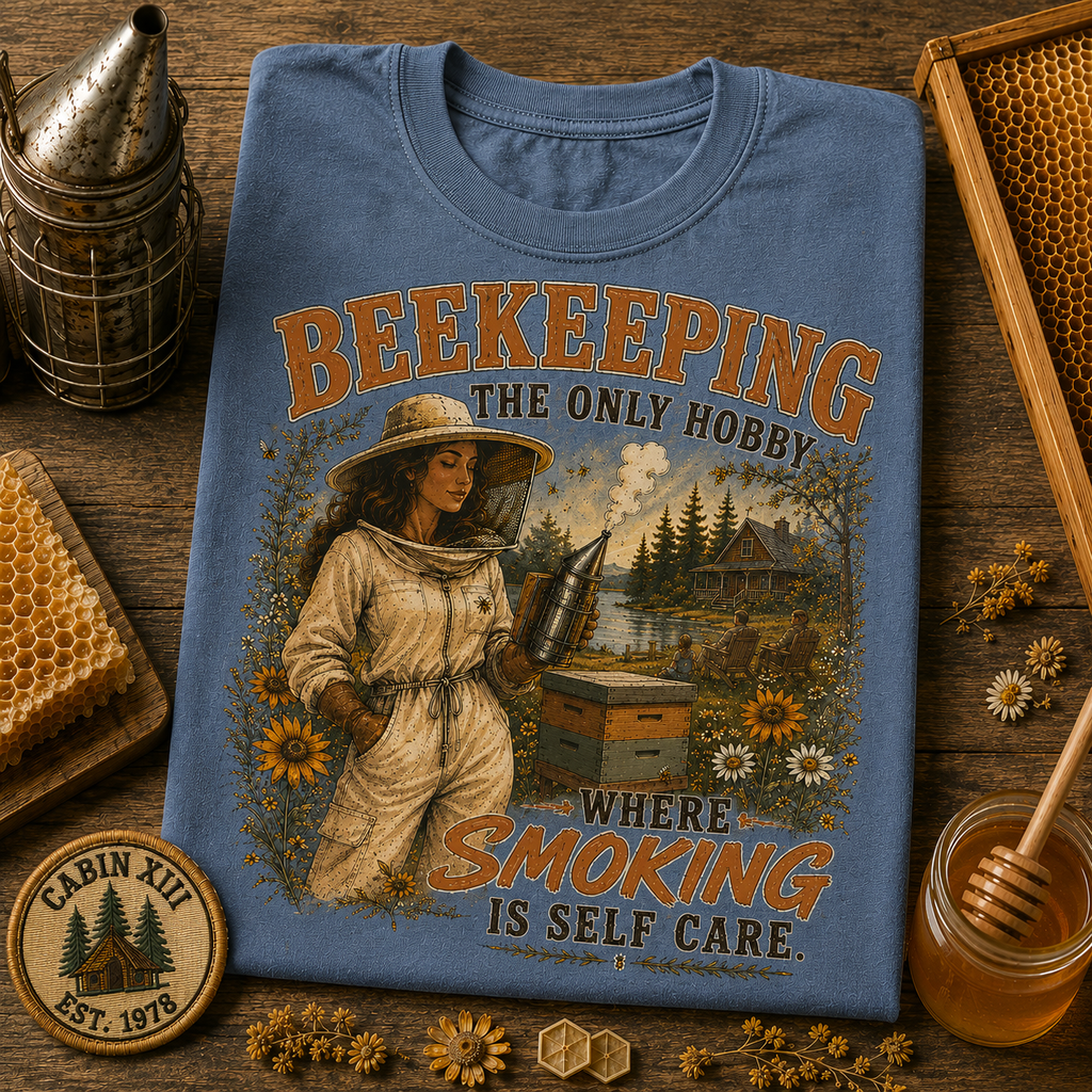 Beekeeping Smoking Humor Tee - Comfort Colors