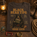 Funny Camping T-Shirt — Black Bear Tips Outdoor Tee