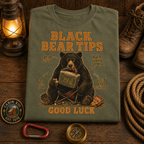 Funny Camping T-Shirt — Black Bear Tips Outdoor Tee