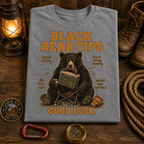 Funny Camping T-Shirt — Black Bear Tips Outdoor Tee