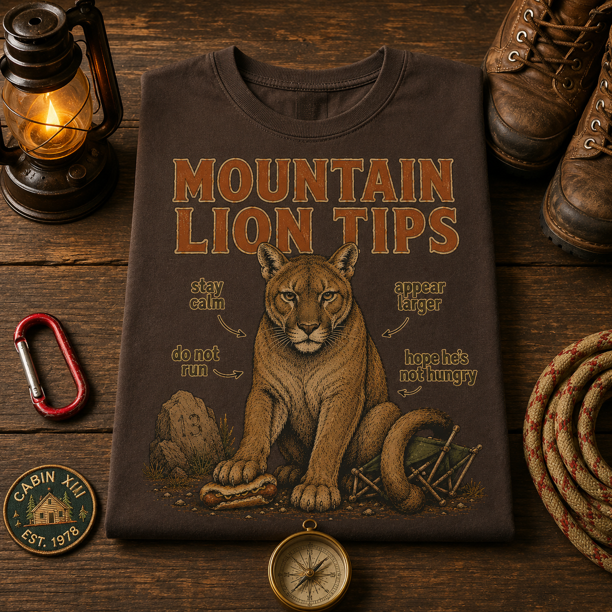 Mountain Lion Tips T-Shirt — Vintage Outdoor Tee
