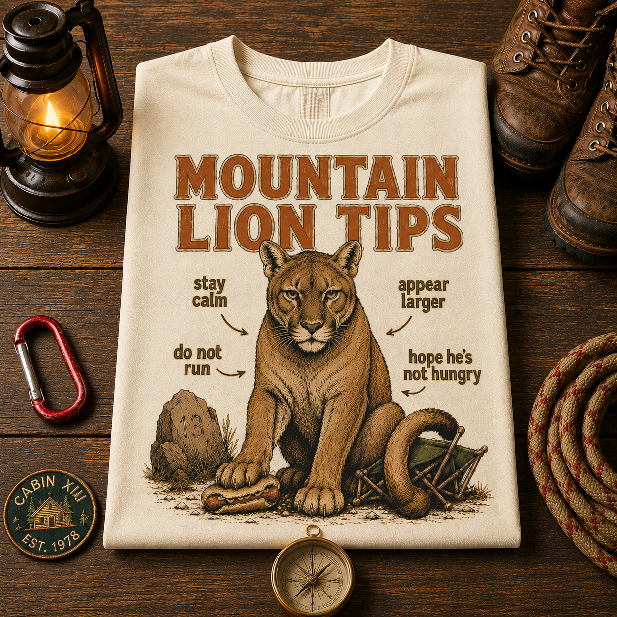Mountain Lion Tips T-Shirt — Vintage Outdoor Tee