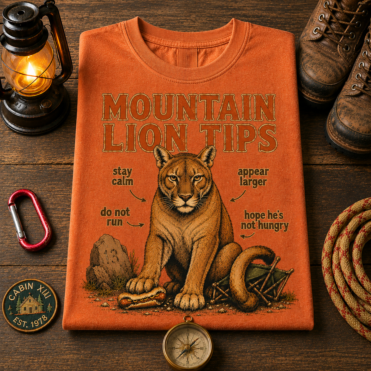 Mountain Lion Tips T-Shirt — Vintage Outdoor Tee