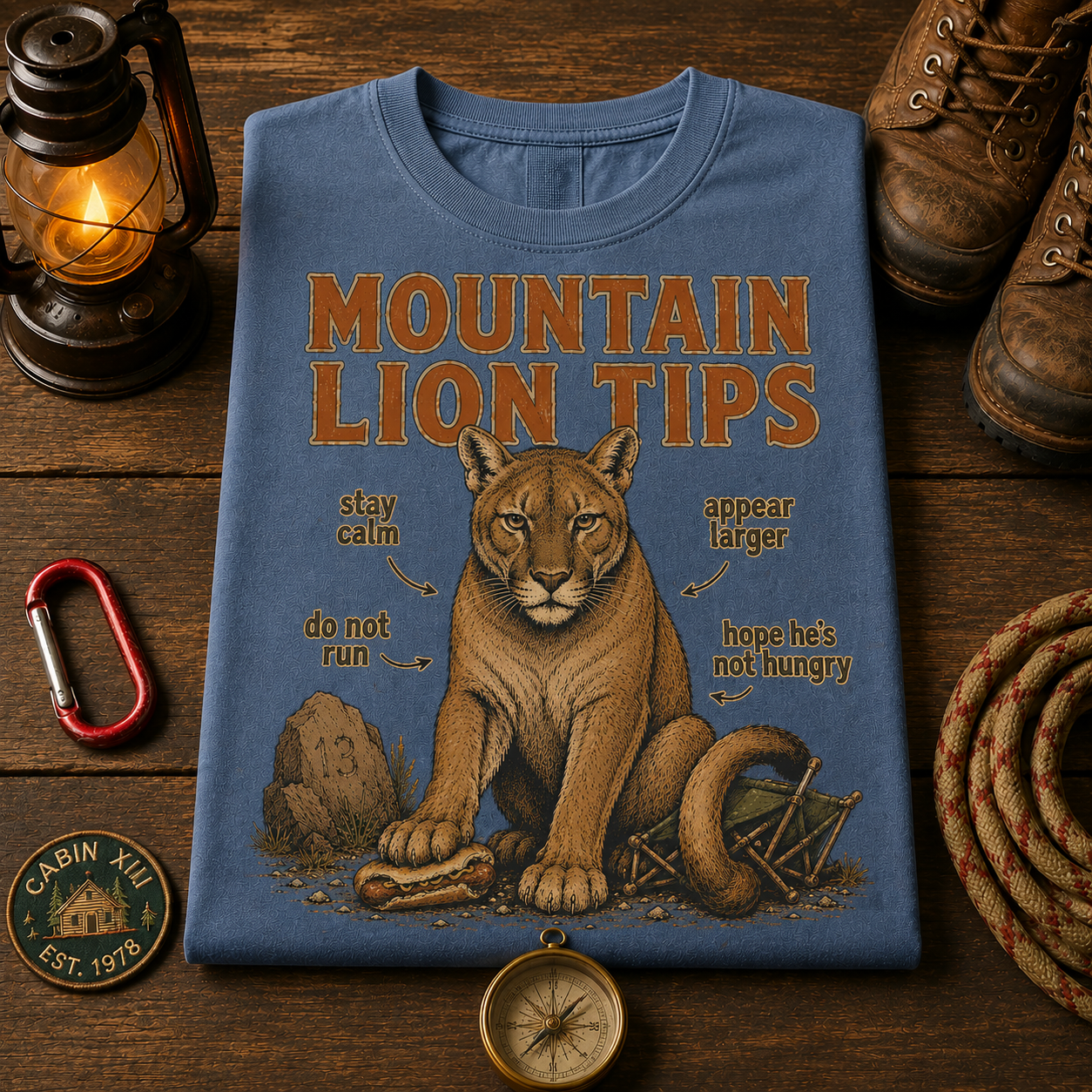 Mountain Lion Tips T-Shirt — Vintage Outdoor Tee
