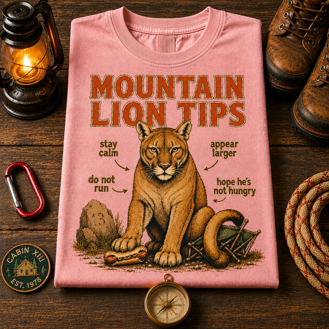Mountain Lion Tips T-Shirt — Vintage Outdoor Tee