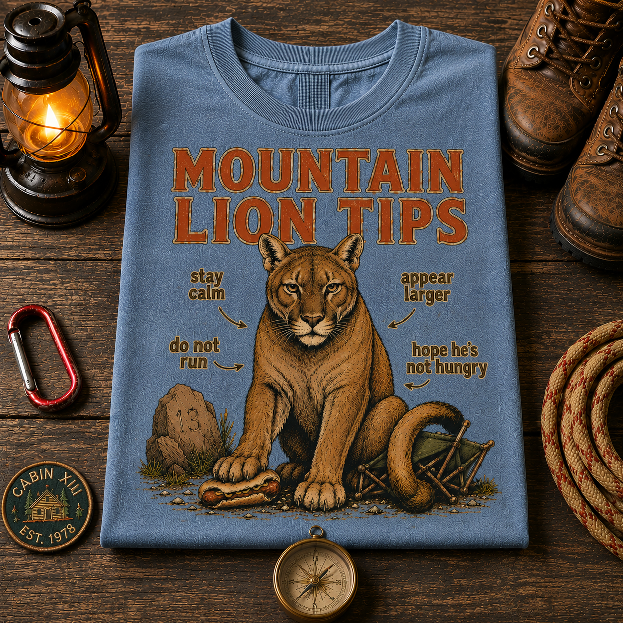 Mountain Lion Tips T-Shirt — Vintage Outdoor Tee