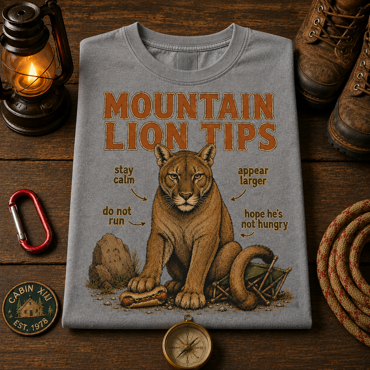 Mountain Lion Tips T-Shirt — Vintage Outdoor Tee
