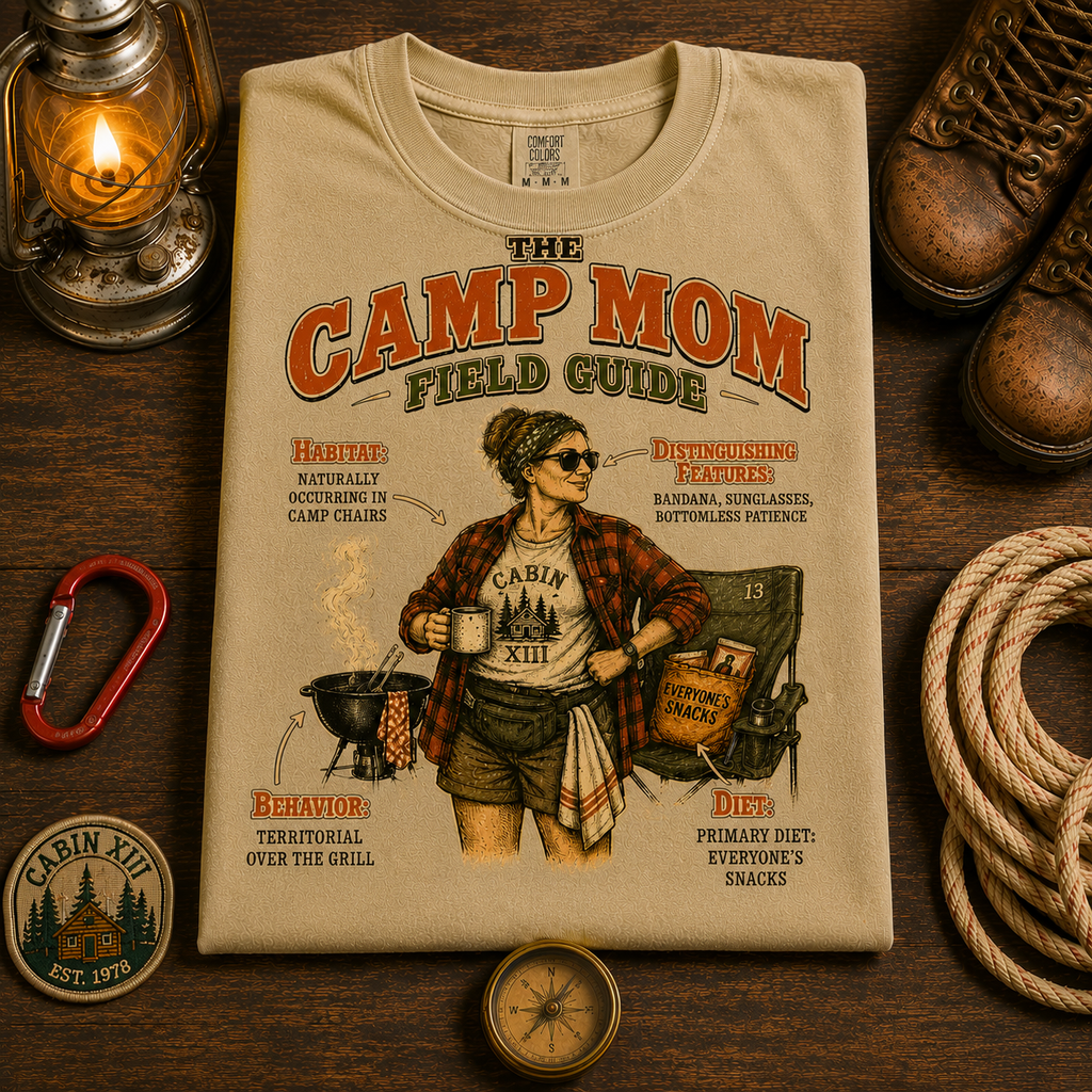 Camp Mom Field Guide Comfort Colors Tee