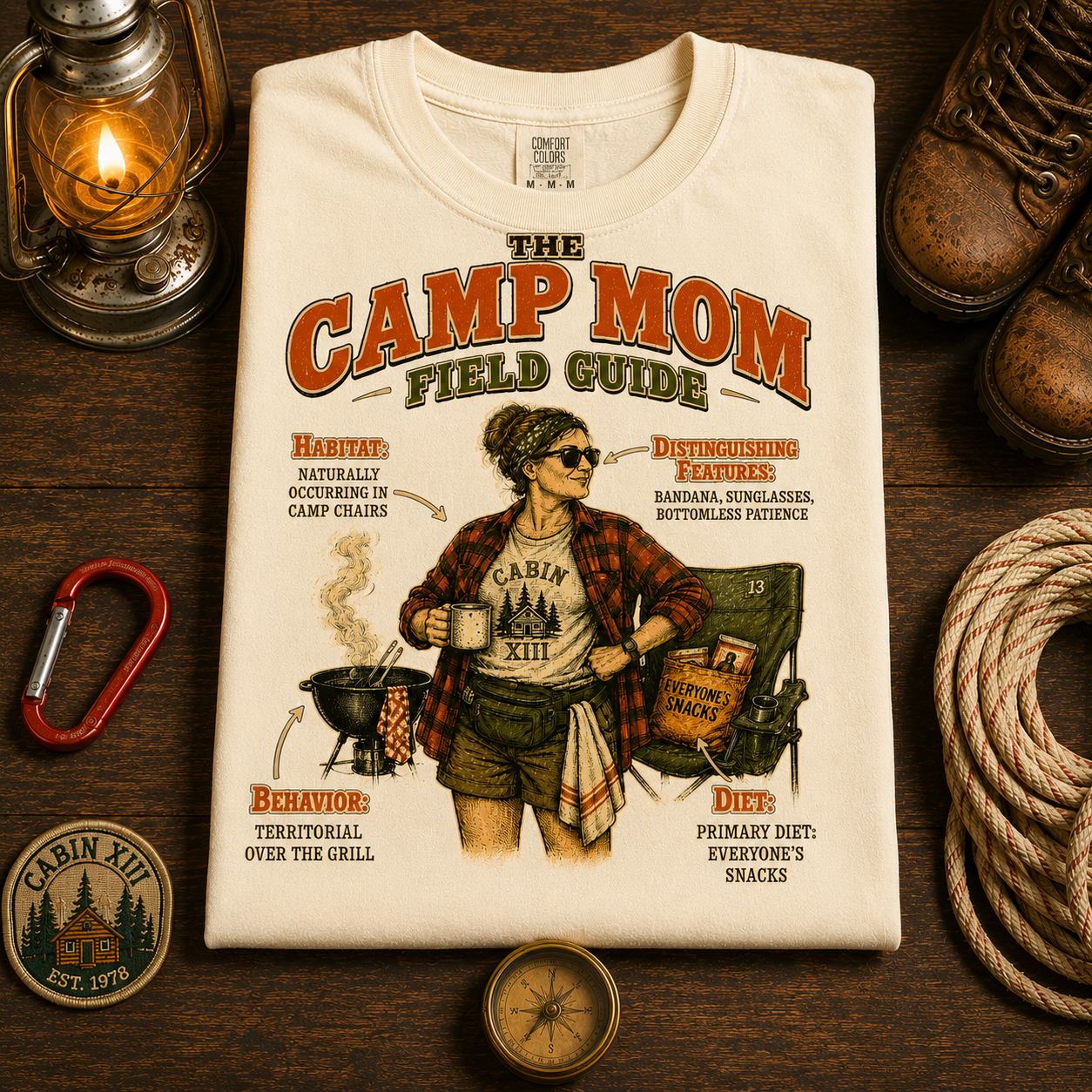 Camp Mom Field Guide Comfort Colors Tee