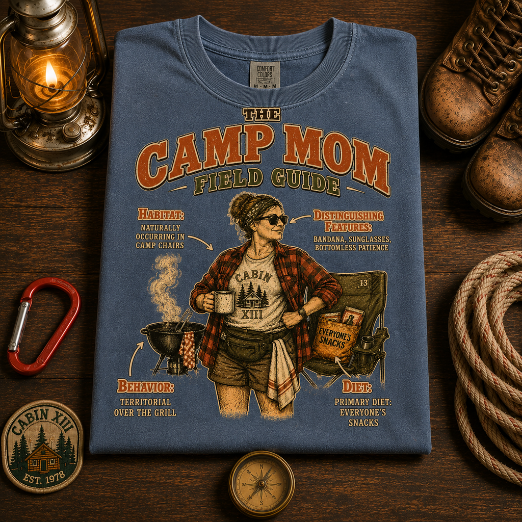 Camp Mom Field Guide Comfort Colors Tee