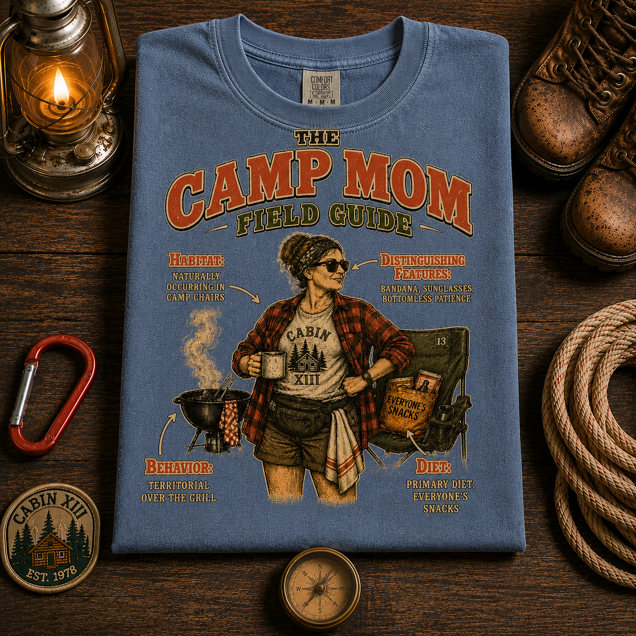 Camp Mom Field Guide Comfort Colors Tee