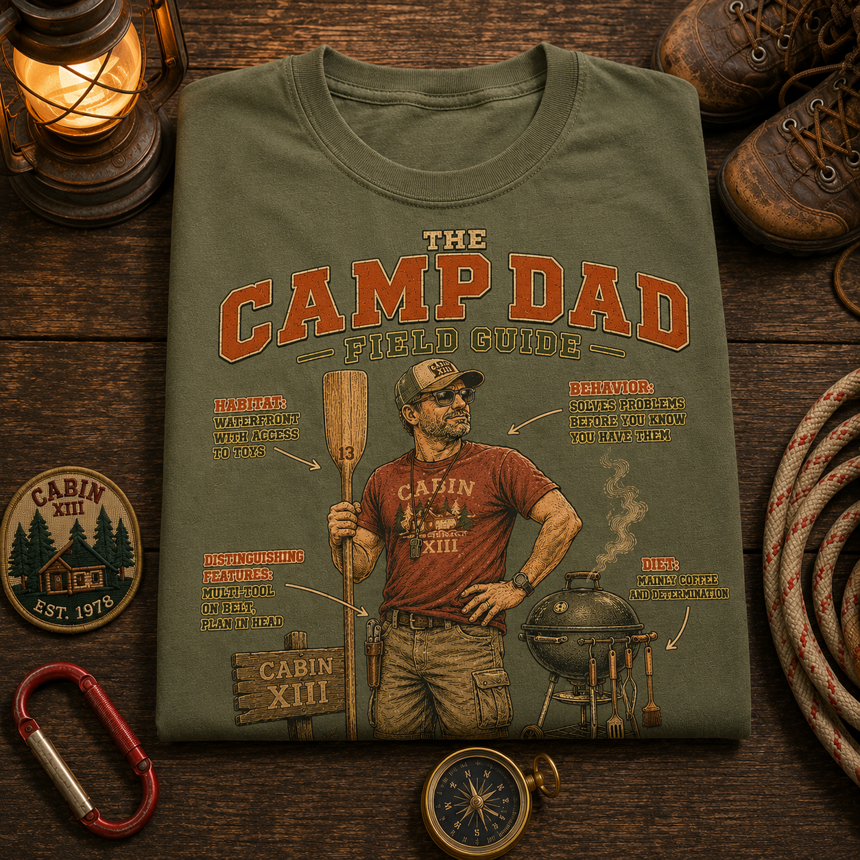 Camp Dad Field Guide Comfort Colors Tee