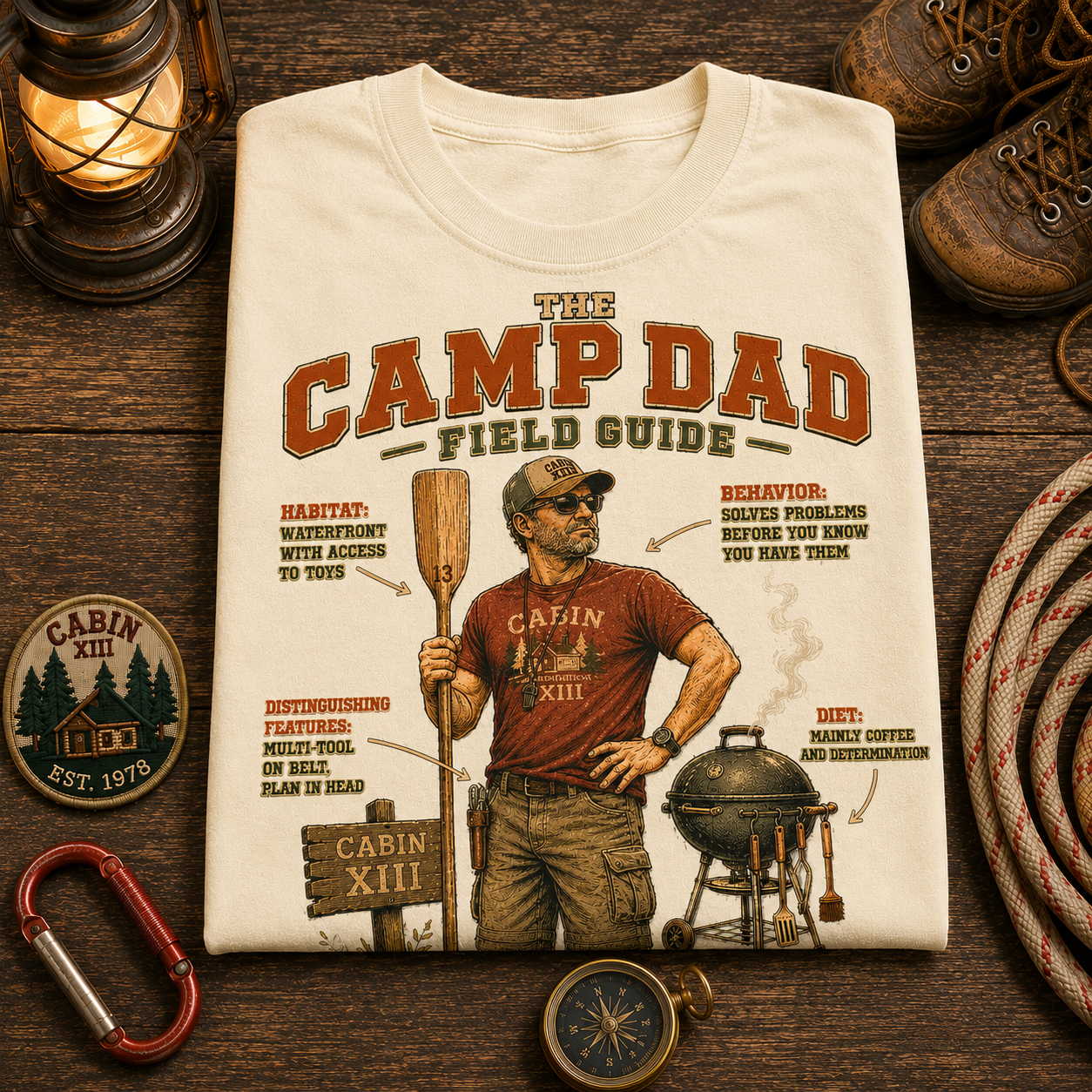 Camp Dad Field Guide Comfort Colors Tee