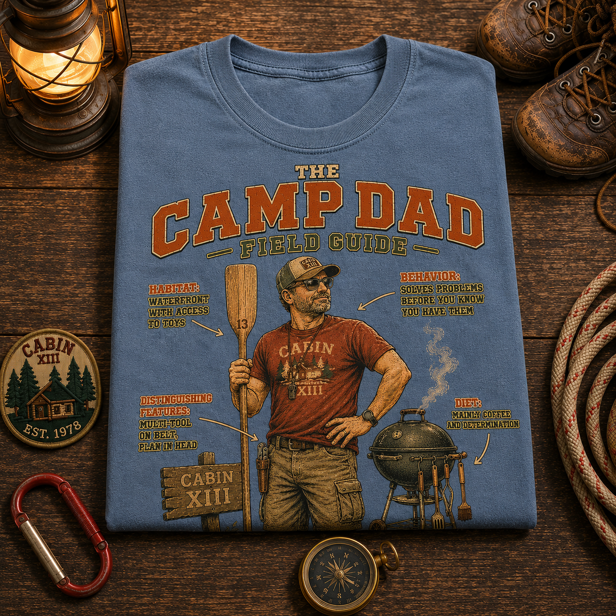 Camp Dad Field Guide Comfort Colors Tee
