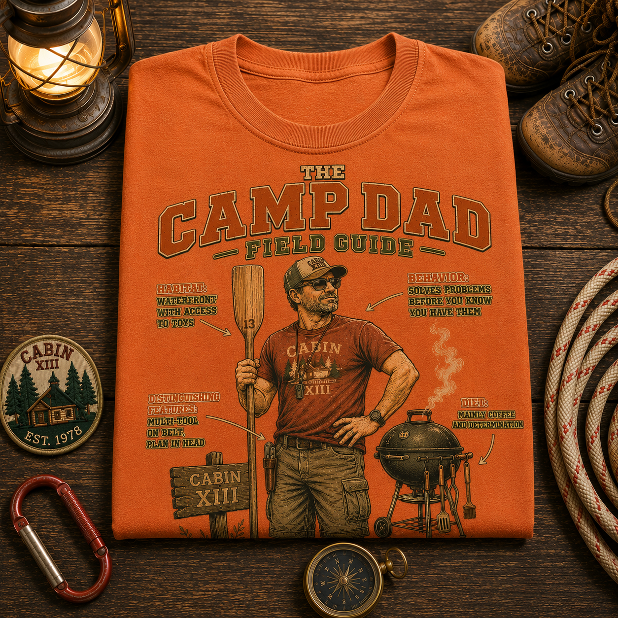 Camp Dad Field Guide Comfort Colors Tee