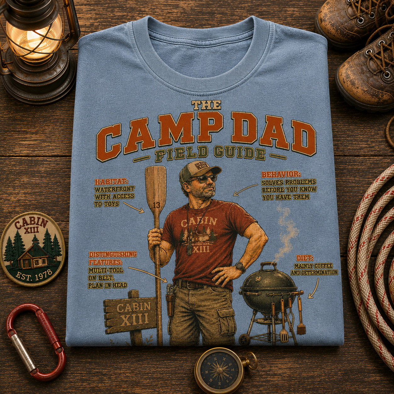 Camp Dad Field Guide Comfort Colors Tee