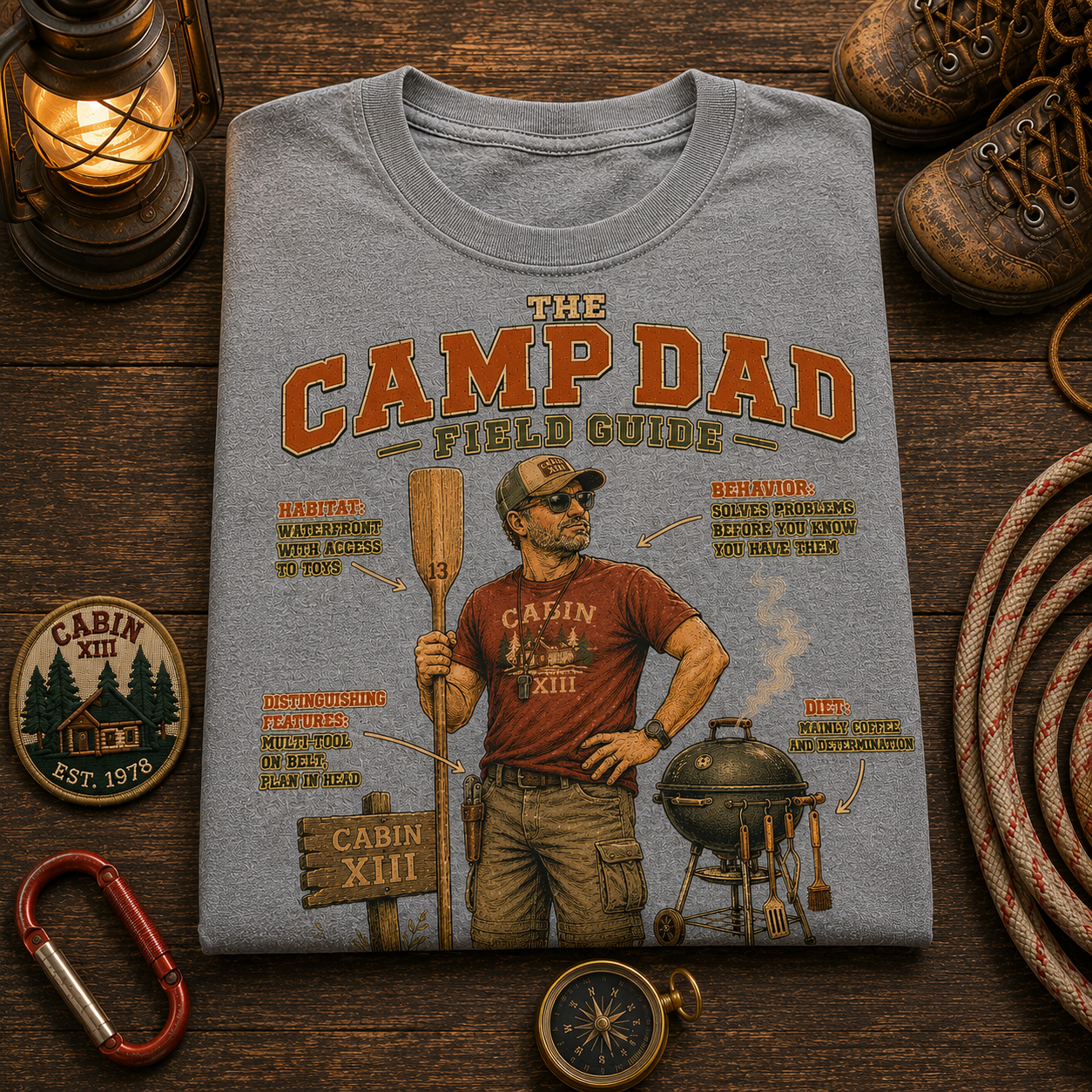 Camp Dad Field Guide Comfort Colors Tee