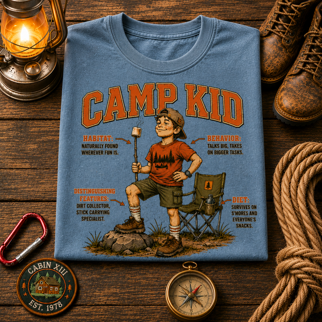 Camp Kid (Male) Field Guide Comfort Colors Tee