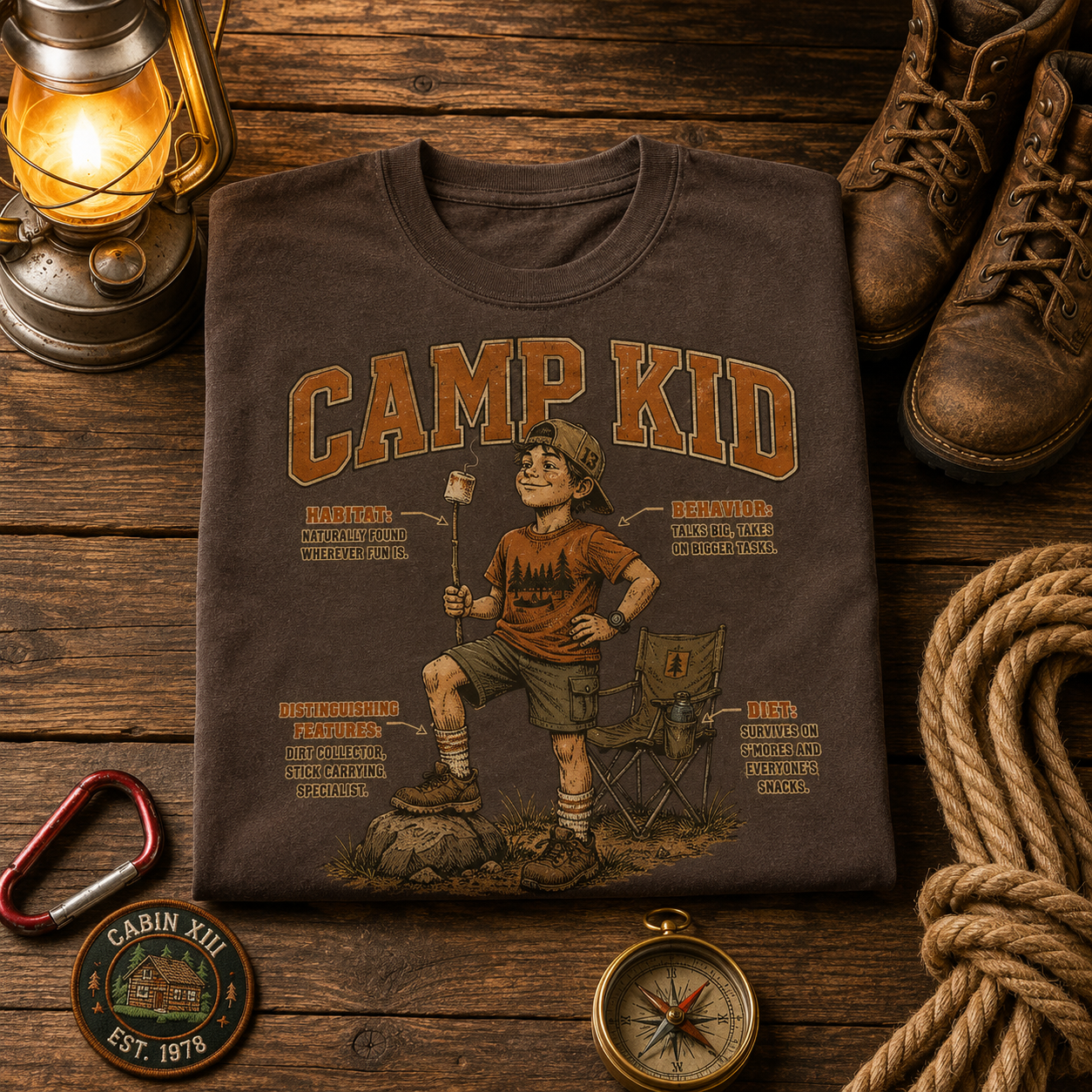 Camp Kid (Male) Field Guide Comfort Colors Tee