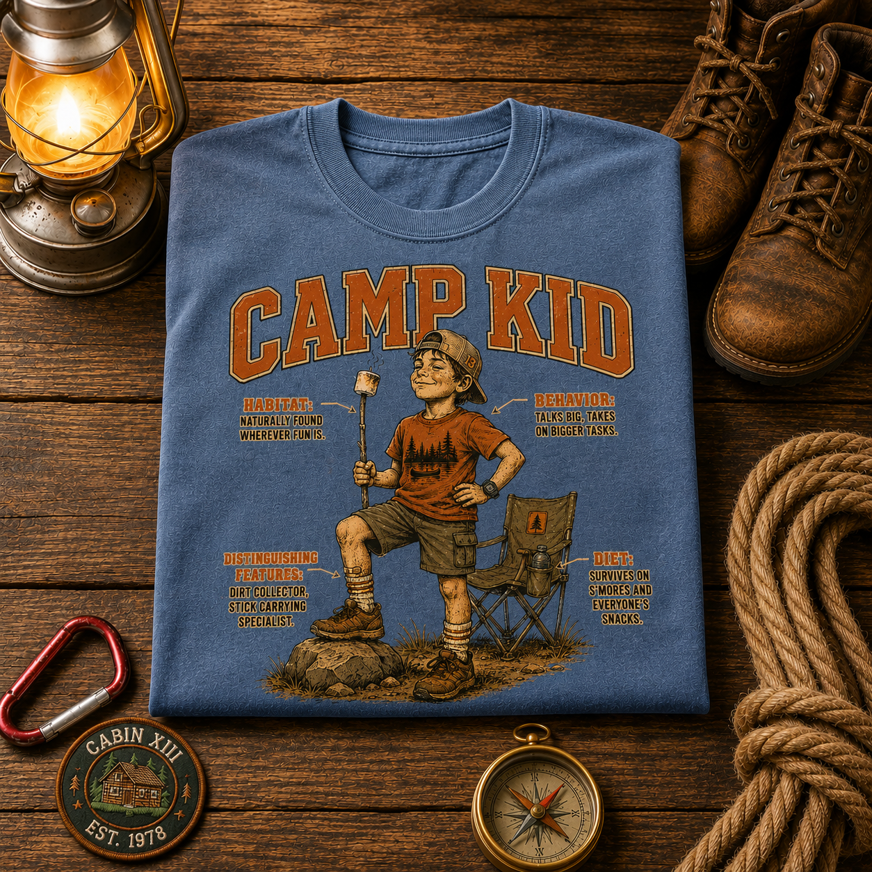 Camp Kid (Male) Field Guide Comfort Colors Tee