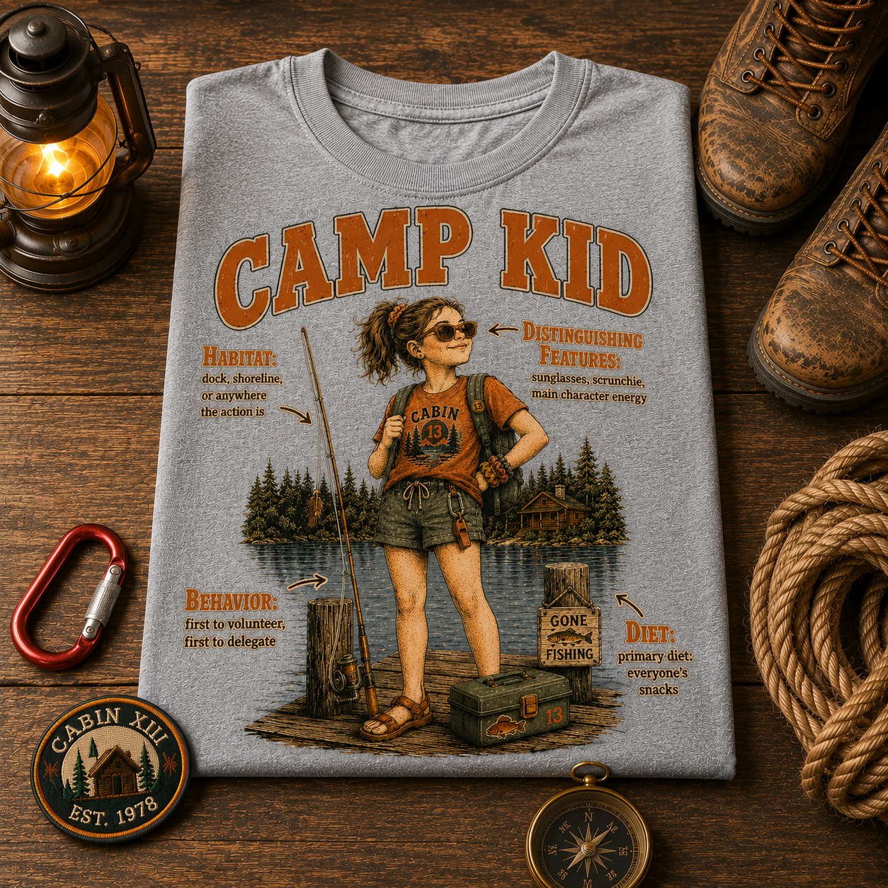 Camp Kid (Female) Field Guide Comfort Colors Tee