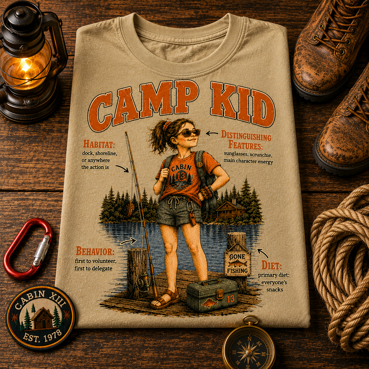 Camp Kid (Female) Field Guide Comfort Colors Tee