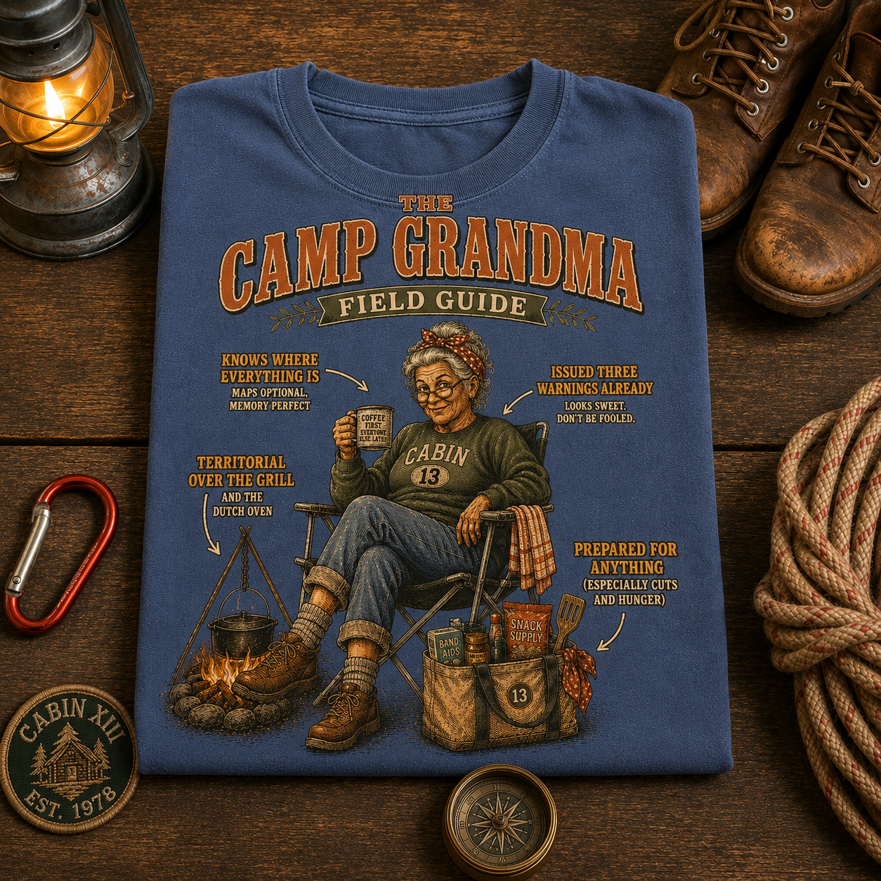 Camp Grandma Field Guide Comfort Colors Tee
