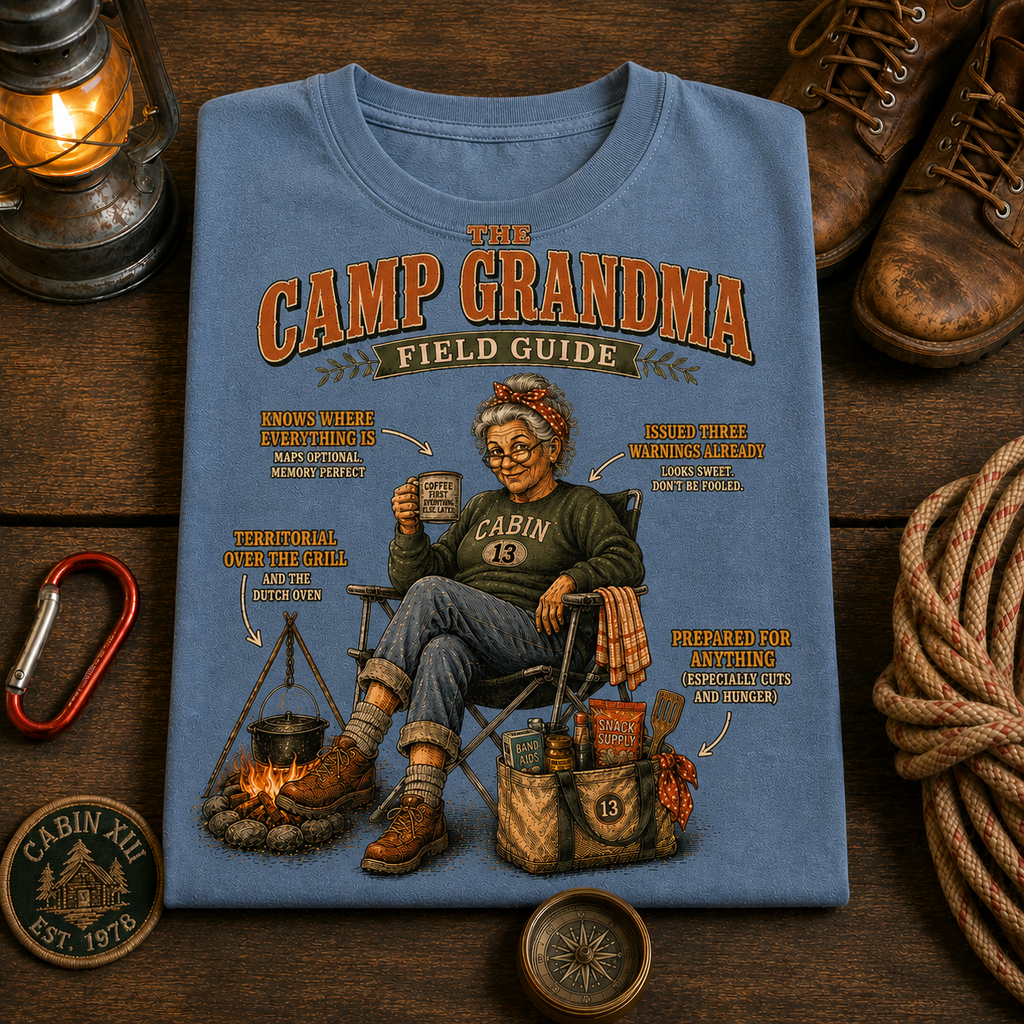 Camp Grandma Field Guide Comfort Colors Tee
