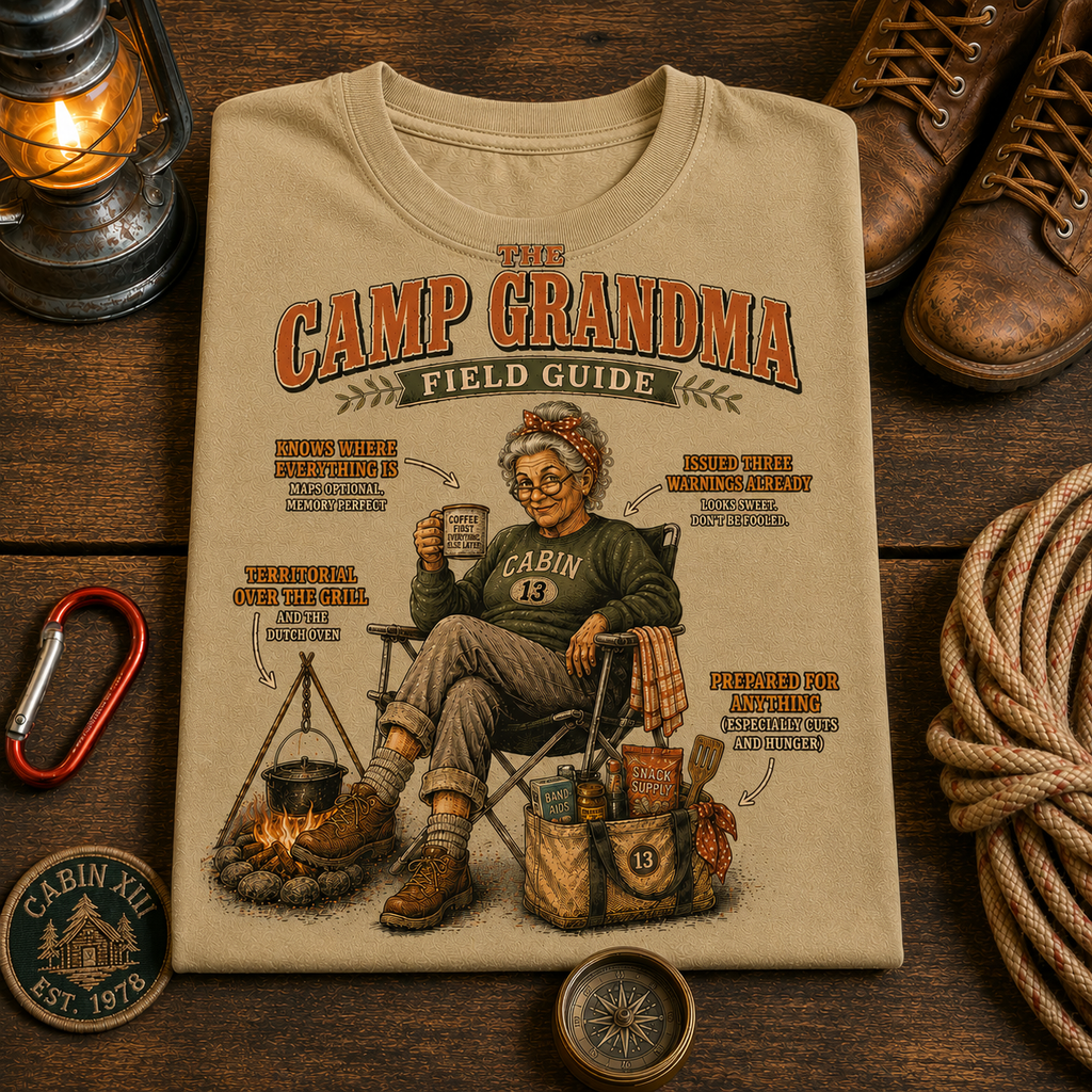 Camp Grandma Field Guide Comfort Colors Tee