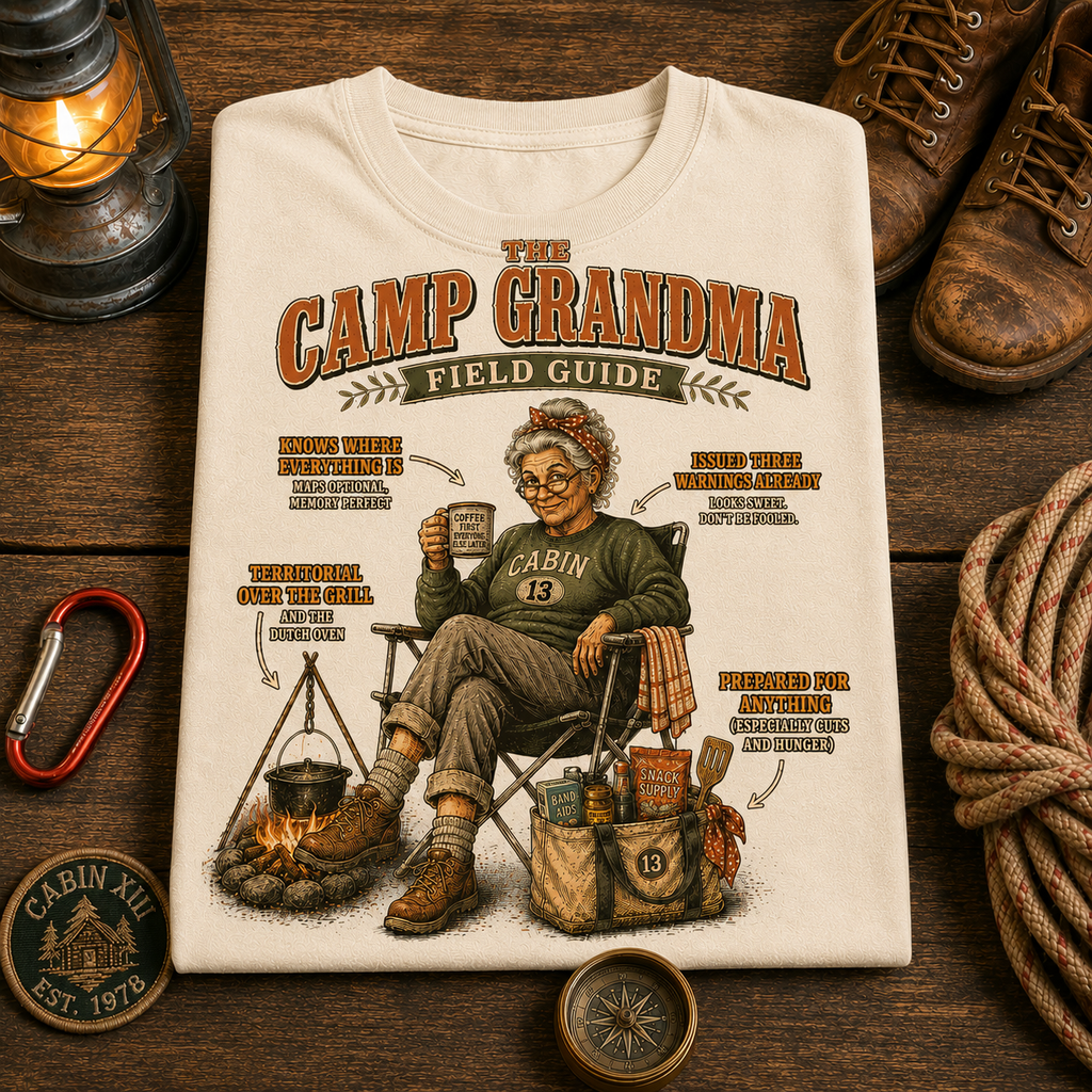 Camp Grandma Field Guide Comfort Colors Tee