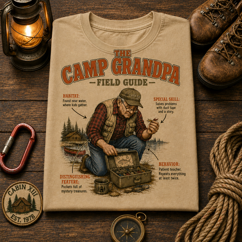 Camp Grandpa Field Guide Comfort Colors Tee