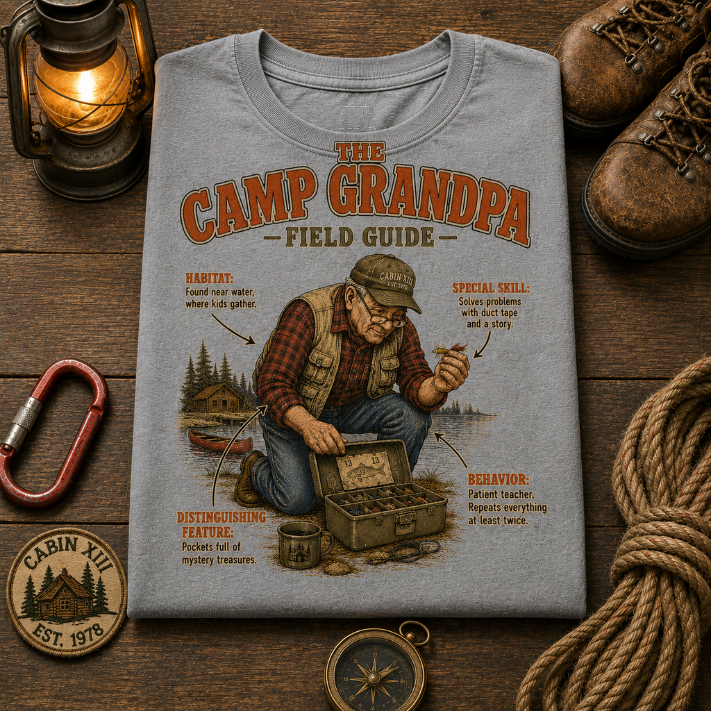 Camp Grandpa Field Guide Comfort Colors Tee