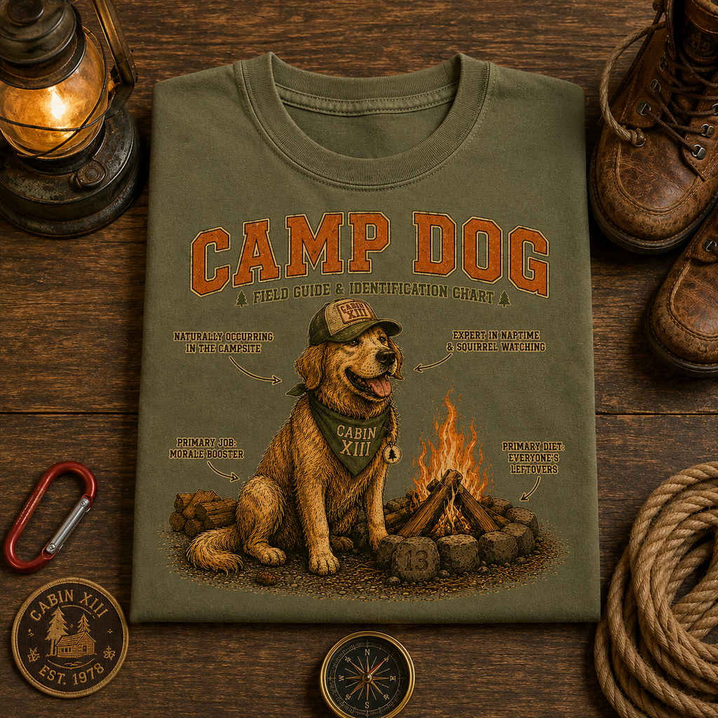 Camp Dog Field Guide Comfort Colors Tee