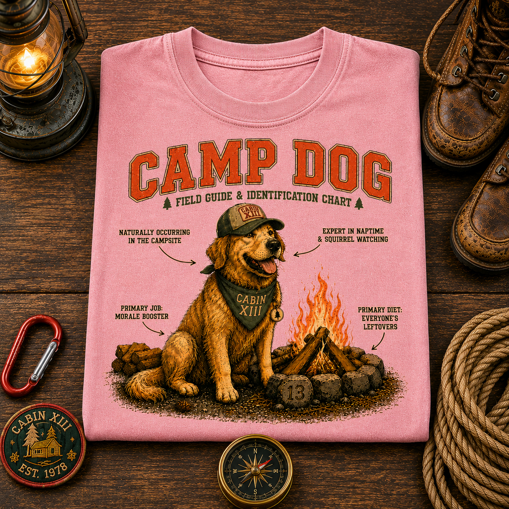 Camp Dog Field Guide Comfort Colors Tee