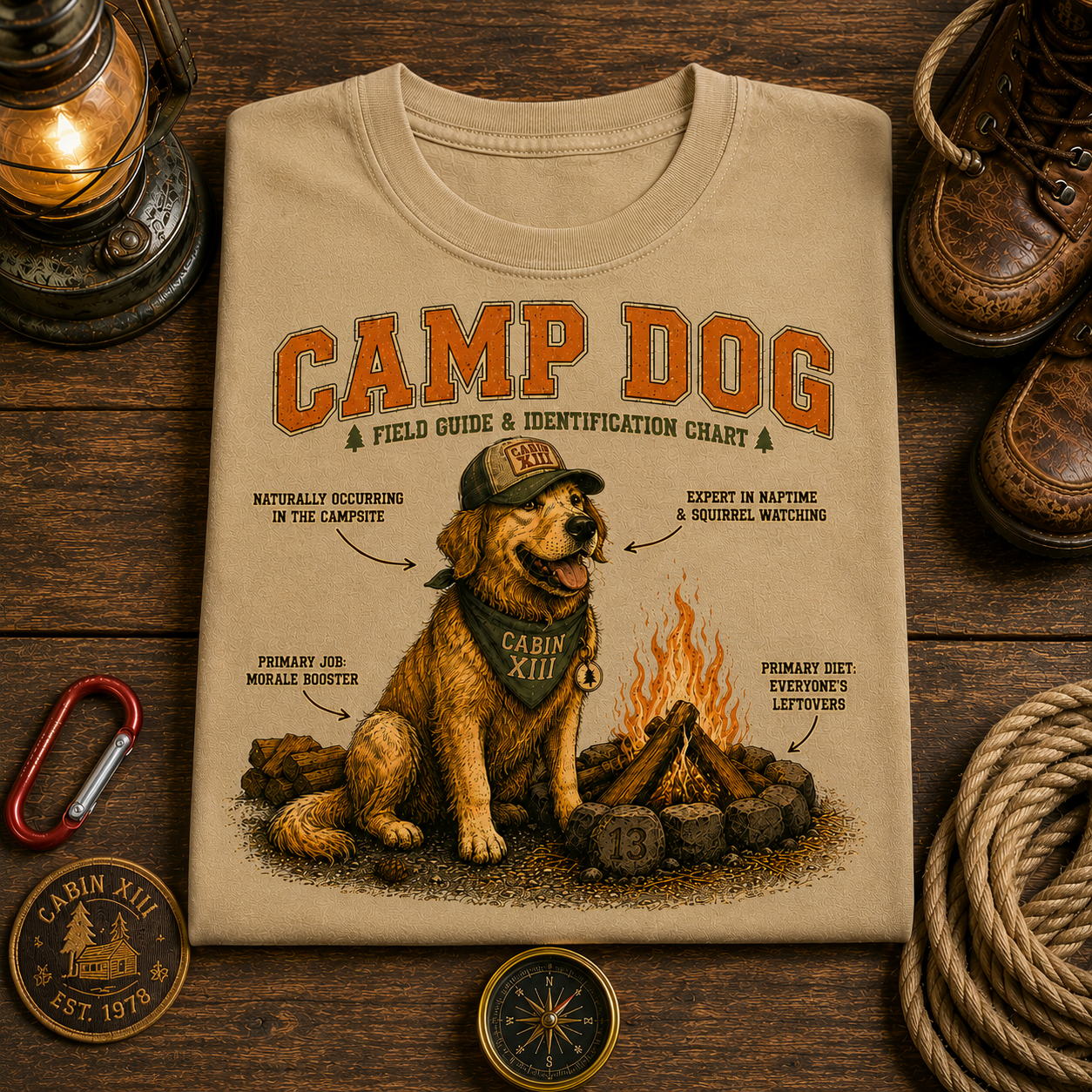 Camp Dog Field Guide Comfort Colors Tee