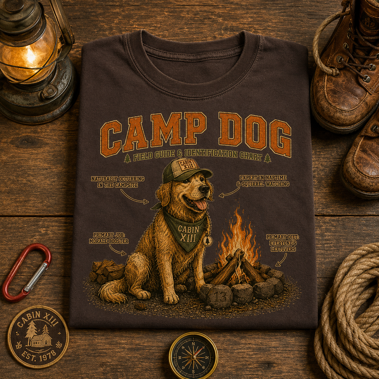 Camp Dog Field Guide Comfort Colors Tee