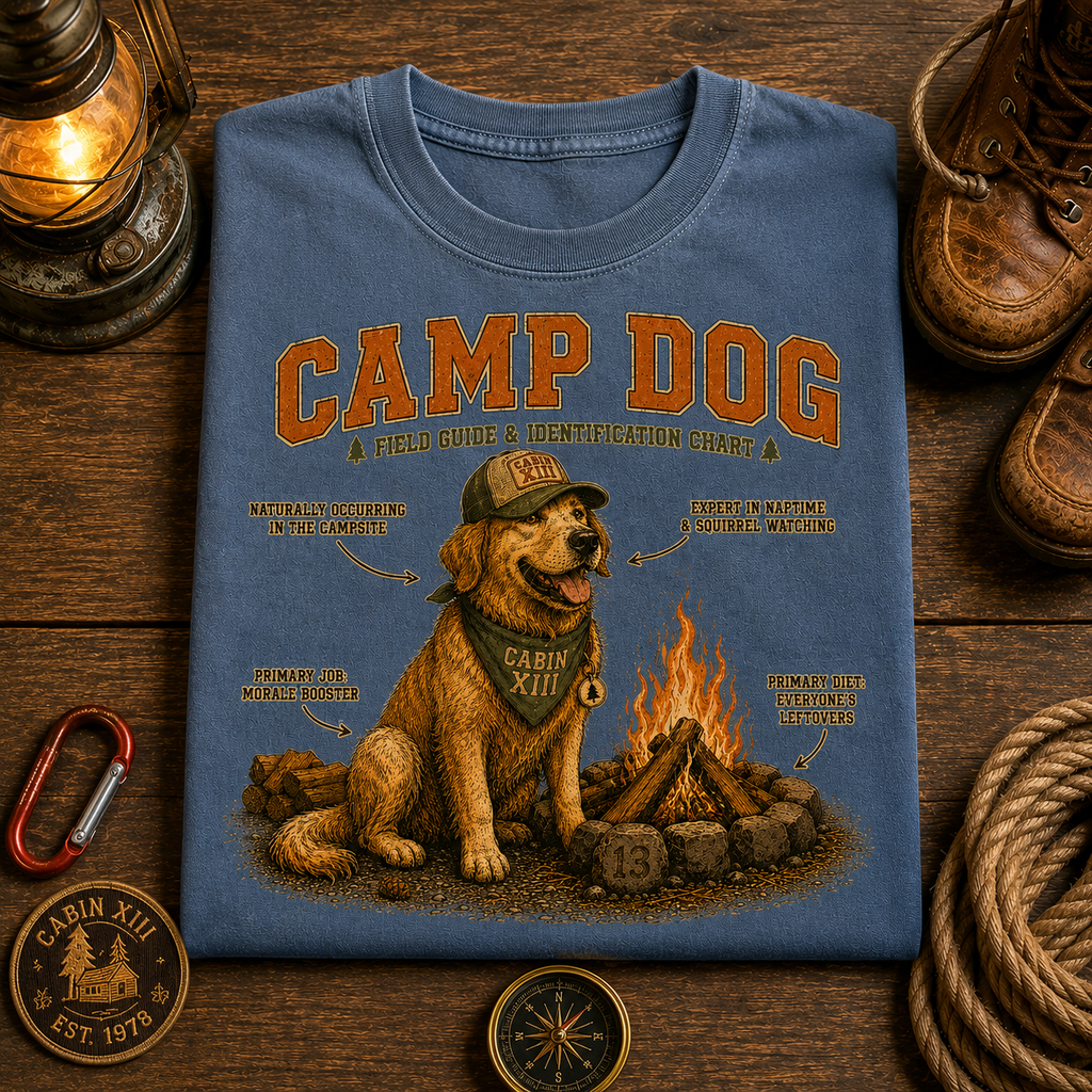 Camp Dog Field Guide Comfort Colors Tee