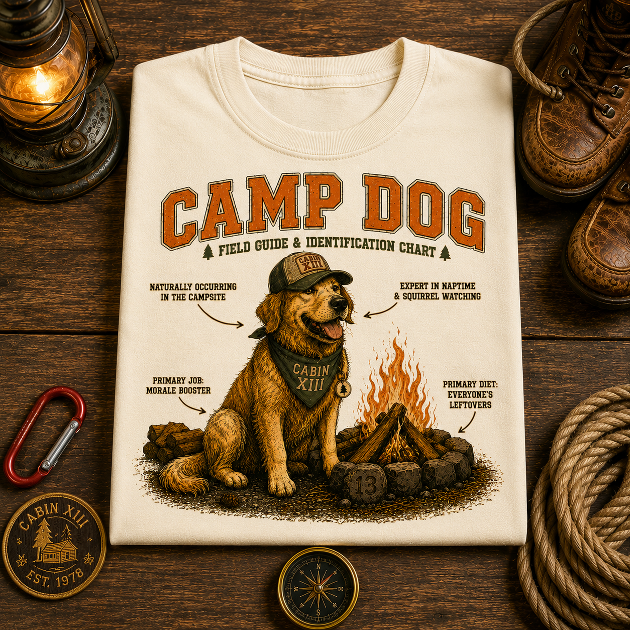 Camp Dog Field Guide Comfort Colors Tee