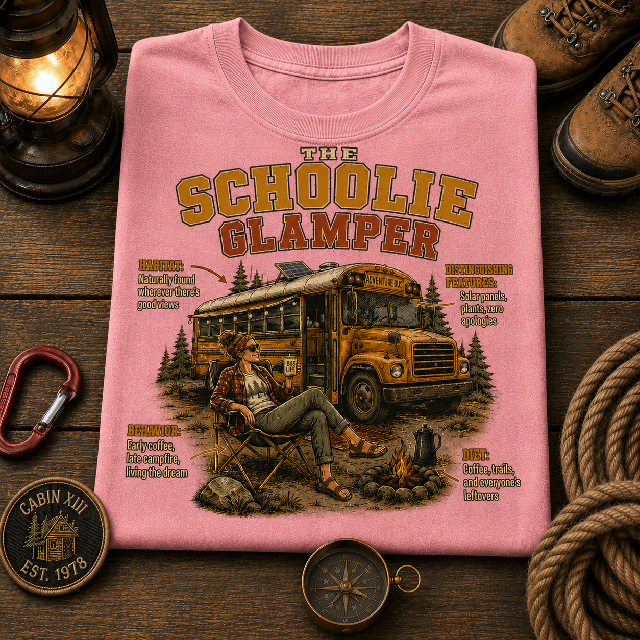 Schoolie Glamper Field Guide Comfort Colors Tee