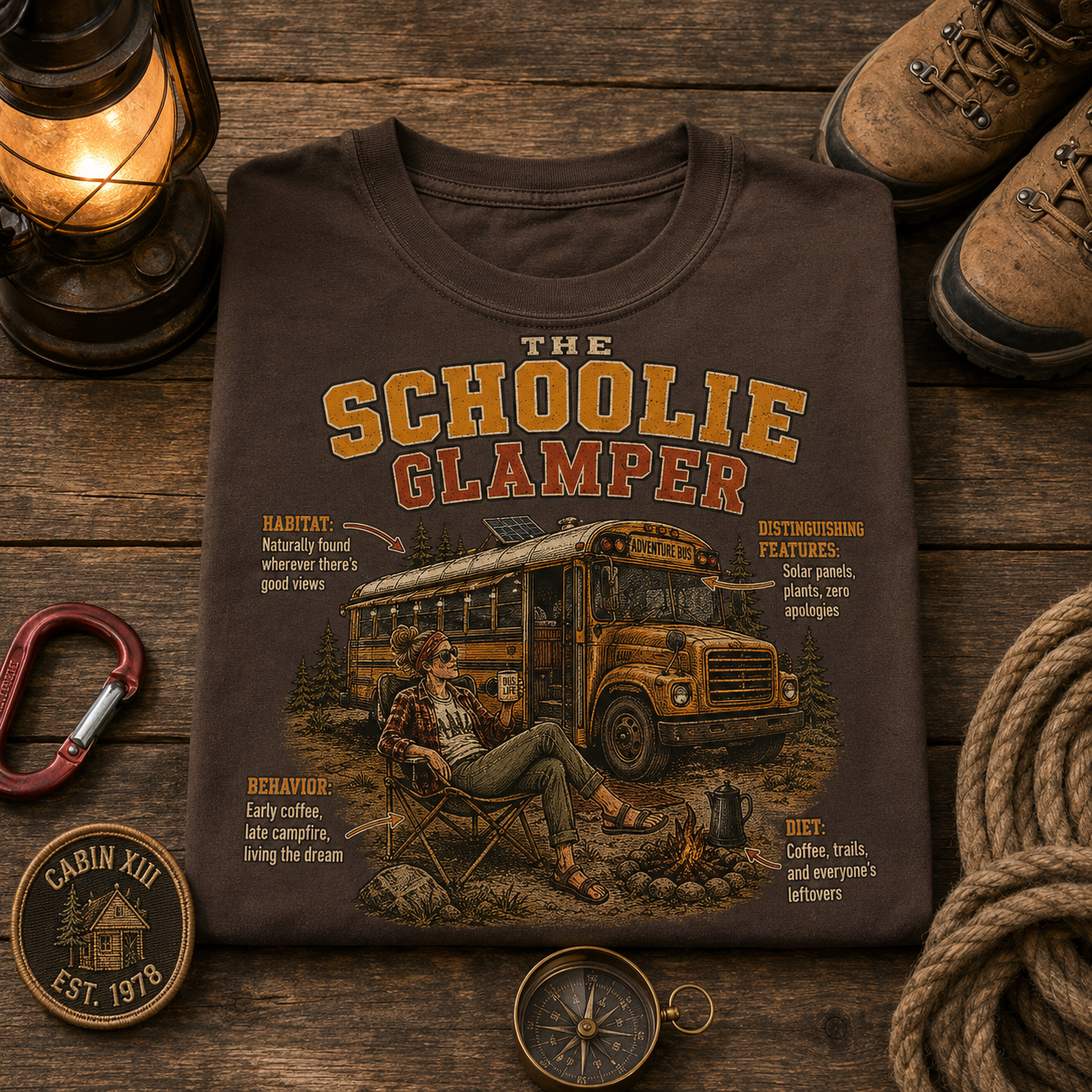Schoolie Glamper Field Guide Comfort Colors Tee