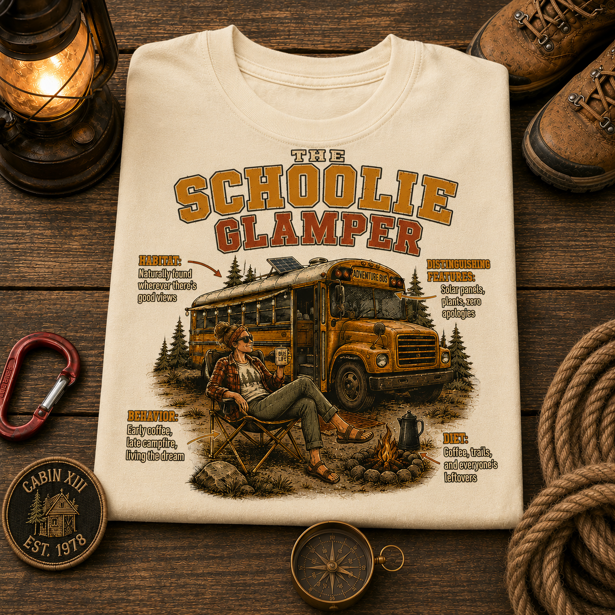 Schoolie Glamper Field Guide Comfort Colors Tee
