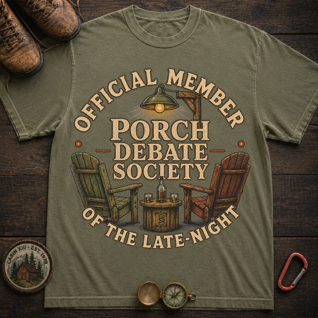 Porch Debate Society Camping T-Shirt