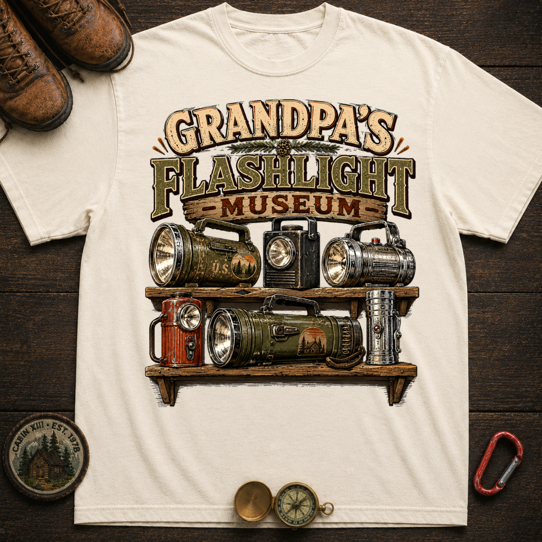 Grandpa's Flashlight Museum Camping T-Shirt