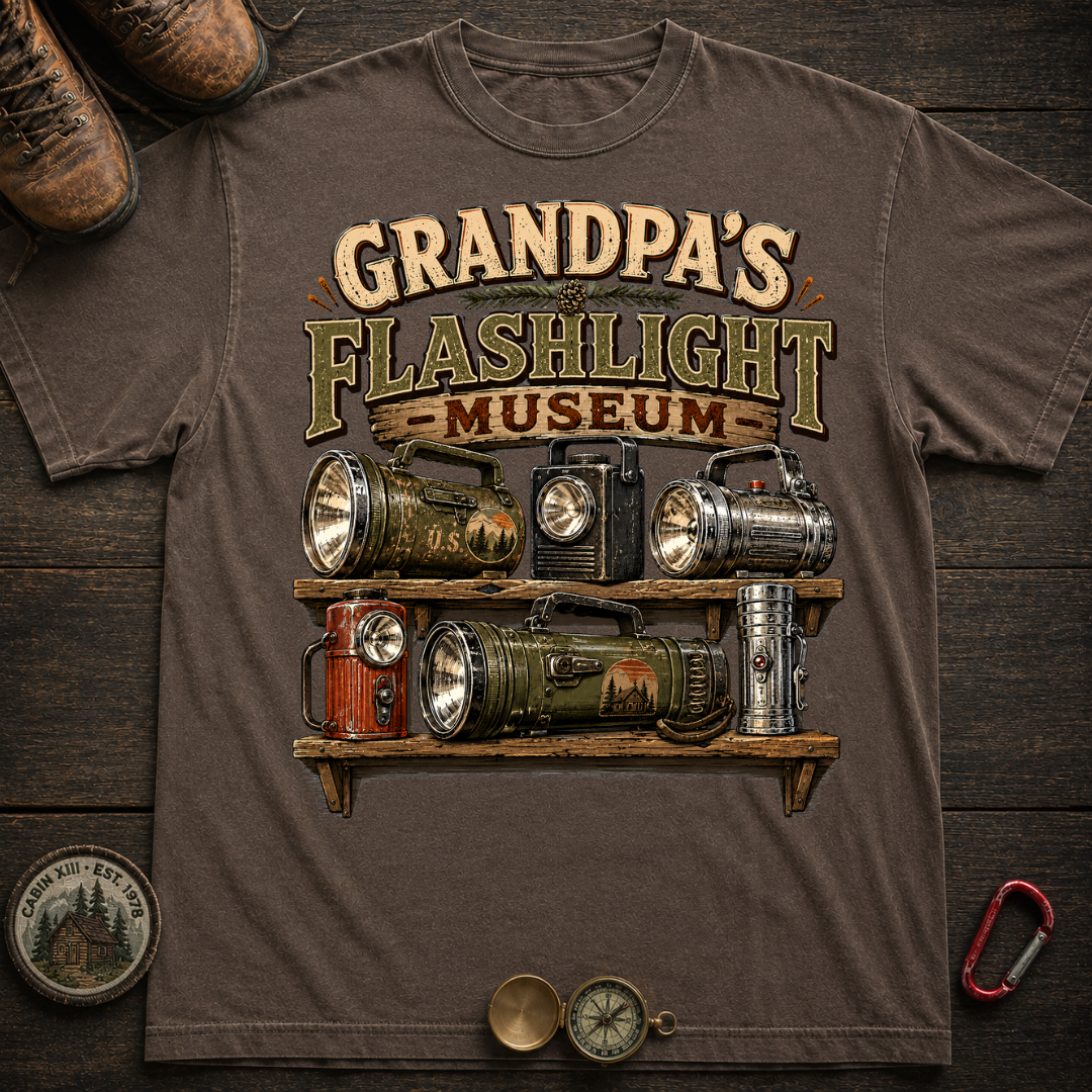 Grandpa's Flashlight Museum Camping T-Shirt