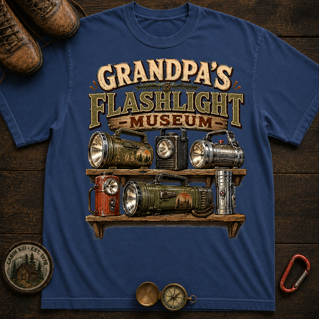 Grandpa's Flashlight Museum Camping T-Shirt
