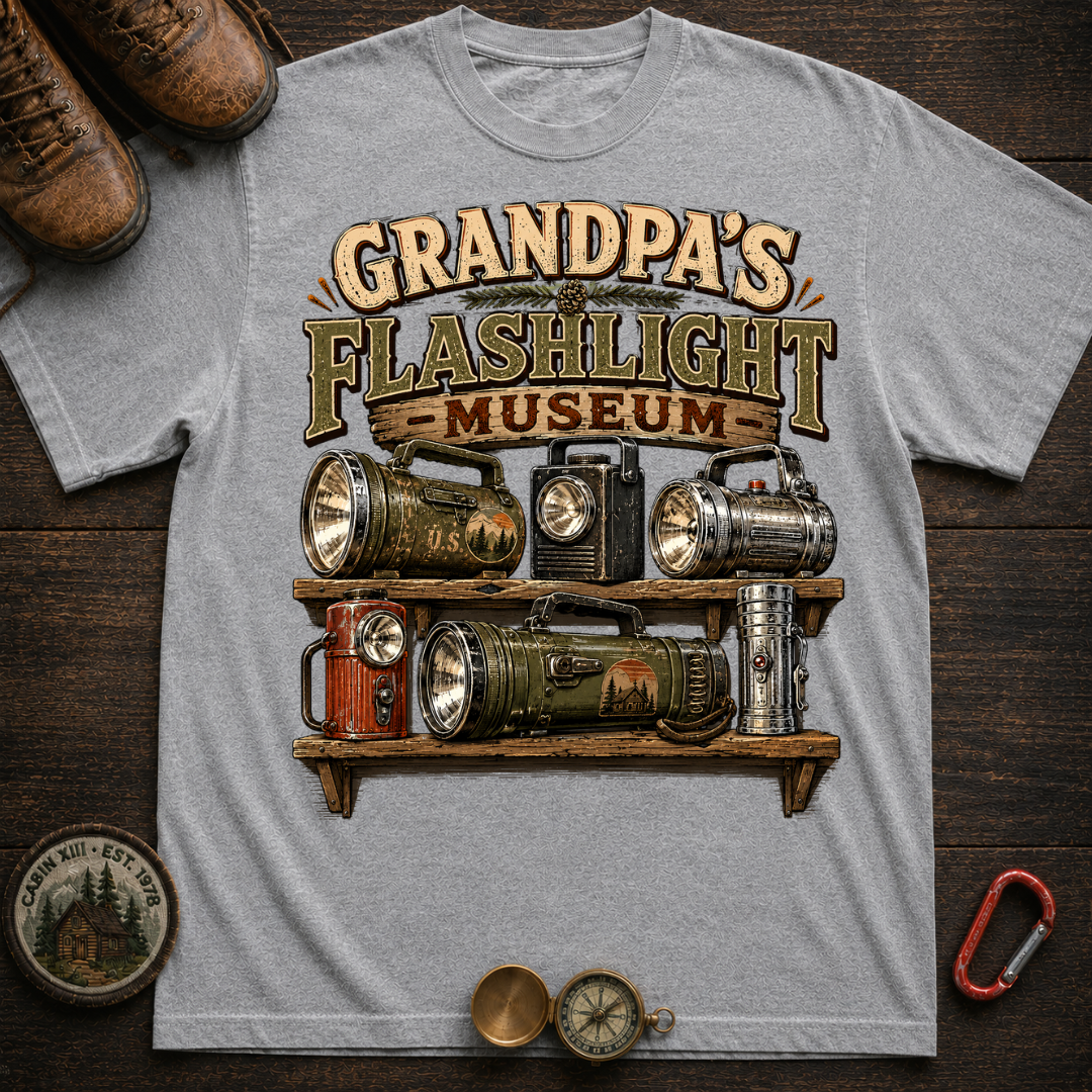 Grandpa's Flashlight Museum Camping T-Shirt